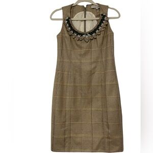 Carolina Herrera Tan Plaid dress
